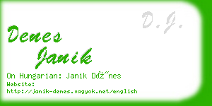 denes janik business card